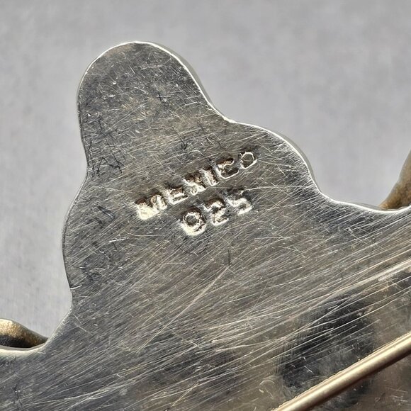 VTG Sterling Silver Grapes & Gold Tone Leaves Brooch Pendant 1.5" Mexico 15.74g - Picture 5 of 9